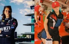 La corredora Tatiana Calderón y la artista paisa Karol G.