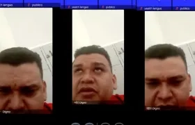 Digno Palomino durante la audiencia virtual de formulación de imputación