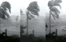 Fuerte aguacero en el norte de Barranquilla. 