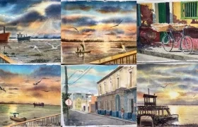 Obras del acuarelista Néstor Loaiza.