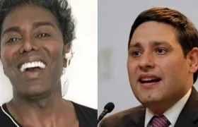 Nerú y el director del Dapre, Mauricio Lizcano.