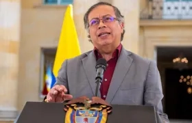 El presidente Gustavo Petro en la alocución televisada de este miércoles.