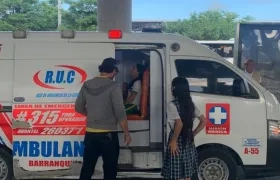 Traslado de la menor accidentada. 