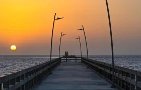Tramo reconstruido del Muelle de Puerto Colombia.