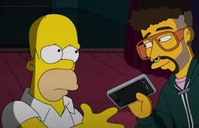 'Homero' y Bad Bunny en una escena de ‘Los Simpson’.