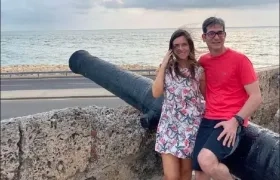 El Fiscal Marcelo Pecci y su esposa cuando disfrutaban en Cartagena.