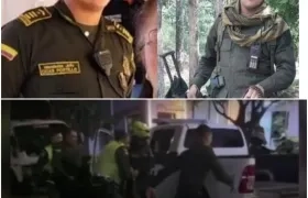 El intendente César Portillo Tamayo y el patrullero Bruno Zapa LeoDan.