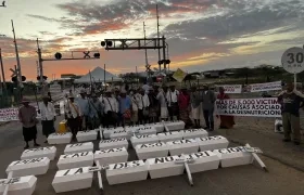 Una de las concentraciones de comunidades wayúu de este lunes en La Guajira.