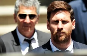 Lionel Messi y su padre Jorge. 