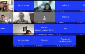 Omar Alexander Ladino Vargas, el segundo abajo en la primera fila en la audiencia virtual.