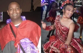 Édgar Rentería y su hija Tahiana, Reina del Carnaval de los Niños.