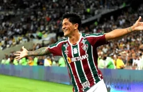 Germán Ezequiel Cano celebrando el golazo.