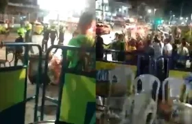 Momento en que resultó herido el joven universitario en la calle 84. 