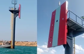 Ayudas instaladas en el canal de acceso a Puerto Bolívar.