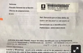 La denuncia que presentó en Fiscalía el ciudadano alemán Jurgen Roland Franz