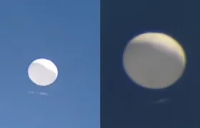 El usuario Carlos Pineda compartió imágenes del globo sobrevolando Valledupar.