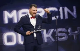 Macin Oleksy marcó el gol durante el partido entre Warta Poznań y Stal Rzeszów.