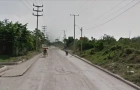 Entrada principal al barrio Villanueva de Barranquilla.