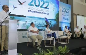 El director de la CRA, Jesús León Insignares, en la audiencia pública de rendición de cuentas