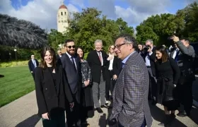 Gustavo Petro en la Universidad de Stanford en San Francisco. 