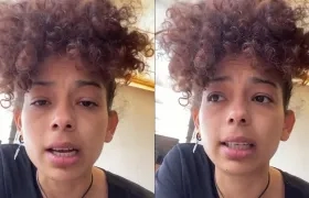 Pola Varela durante su denuncia por Twitter.