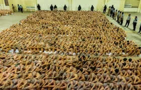 Prisioneros de la megacárcel construida por el presidente salvadoreño Nayib Bukele.