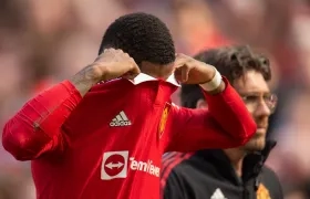 La reacción de Marcus Rashford cuando abandonaba la cancha por lesión 