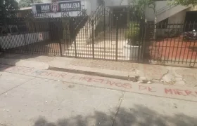 Uno de los mensajes en la sede administrativa del Unión Magdalena. 