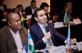 El Gobernador de Bolívar, Vicente Blel, en el encuentro con la Defensoría del Pueblo