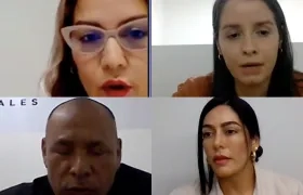 La procuradora delegada Faicy León Mass; la exasesora del Tribunal Administrativo del Atlántico, María Milagros Navarro Lobo; y los abogados Victoriano Apolinar Sierra Nerio y Yenny Bustamante Toscano.