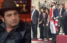 Robinson Díaz e Irene Vélez, cuando usó los tenis en la visita a los reyes de España.