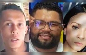 El presunto homicida y los perodistas Léiner Montero y Dilia Contreras