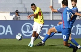Óscar Cortés, autor del primero y el quinto gol de Colombia. 
