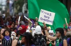 Foto de archivo de una marcha de violencia contra la mujer en Colombia.