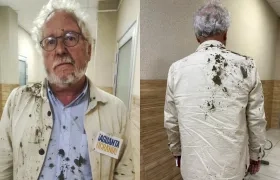 El escritor Héctor Abad tras resultar lesionado por el ataque ruso en Ucrania. 