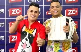 Giank Pabón y Lolo Zabaleta durante la visita que realizaron a Zona Cero