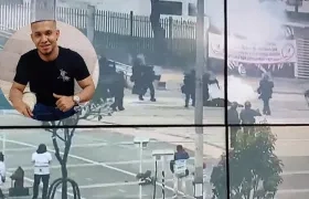 Patrullero Jhon Rodríguez Sandoval cuando fue herido.