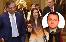 El Presidente Petro, su exjefa de Gabinete Laura Sarabia y el coronel Dávila ,coordinador de Protección Anticipativa de la Presidencia,