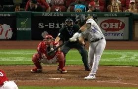 Jorge Alfaro la sacó del parque en el octavo inning. 