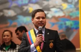 Andrés David Calle Aguas, tras su investidura como presidente de la Cámara de Representantes.