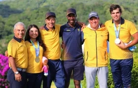 Entrenadores de los golfistas María José Marín y Ricardo Celia.