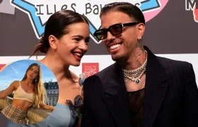 Rosalía, Rauw Alejandro y Valeria.