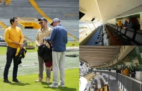 Delegación de la FIFA en su visita al estadio El Campín de Bogotá. 