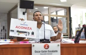 El concejal Óscar David Galán en la sesión de este martes.