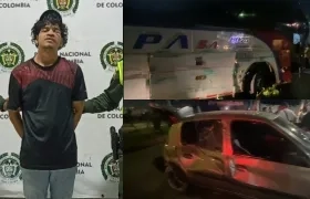 Davison Ariza e imágenes del choque múltiple.