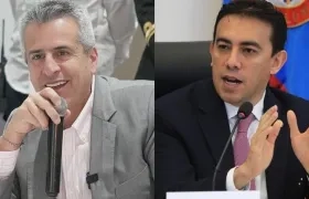 Ministro de Interior, Luis Fernando Velasco; y el Registrador Alexander Vega.