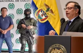 Juan Carlos López, alias 'Sobrino' o 'El Grande', y el Presidente Gustavo Petro.