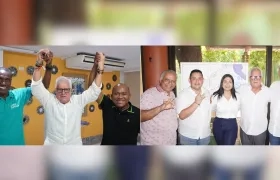 Joao Herrera, candidato a la Alcaldía de Soledad, junto a Gersel Pérez y Fabrina Medrano Iglesias.