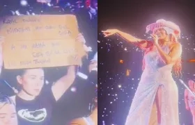 Valeria Tristán y Karol G en el concierto.