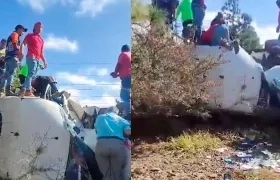 Instantes después del trágico accidente.
